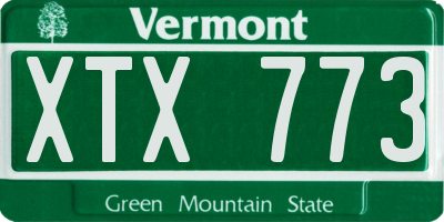 VT license plate XTX773