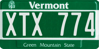 VT license plate XTX774
