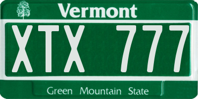 VT license plate XTX777