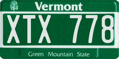 VT license plate XTX778