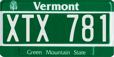 VT license plate XTX781