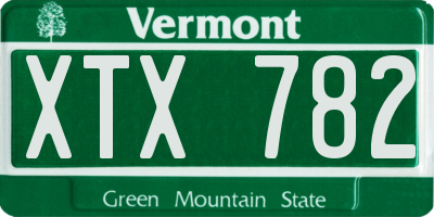 VT license plate XTX782