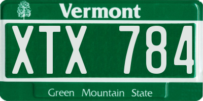 VT license plate XTX784