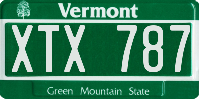 VT license plate XTX787