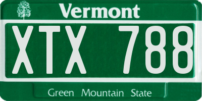 VT license plate XTX788