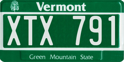 VT license plate XTX791