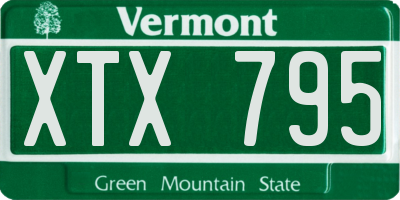 VT license plate XTX795