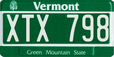 VT license plate XTX798