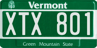 VT license plate XTX801