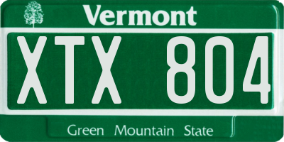 VT license plate XTX804