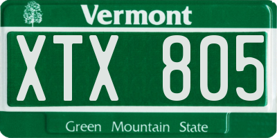 VT license plate XTX805