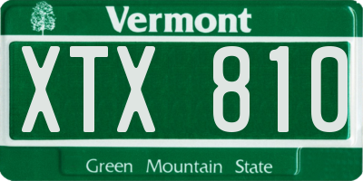 VT license plate XTX810