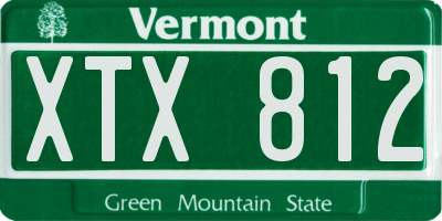 VT license plate XTX812