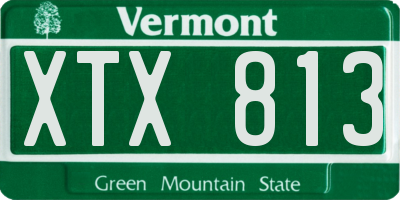 VT license plate XTX813