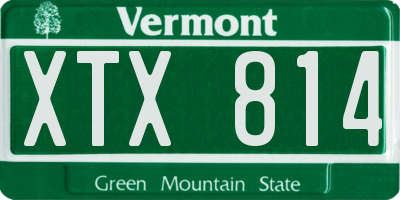 VT license plate XTX814