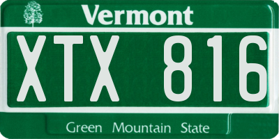 VT license plate XTX816