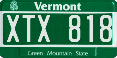 VT license plate XTX818