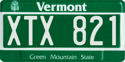 VT license plate XTX821