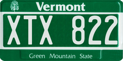 VT license plate XTX822