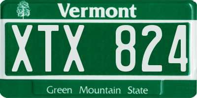 VT license plate XTX824
