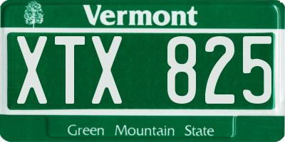 VT license plate XTX825