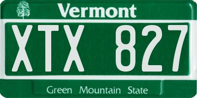 VT license plate XTX827