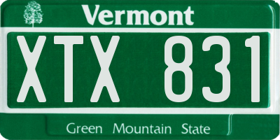 VT license plate XTX831