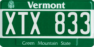 VT license plate XTX833