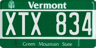 VT license plate XTX834