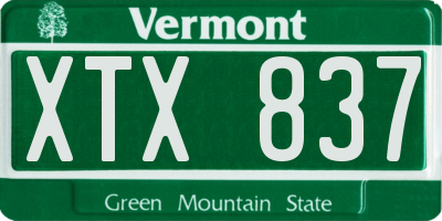 VT license plate XTX837
