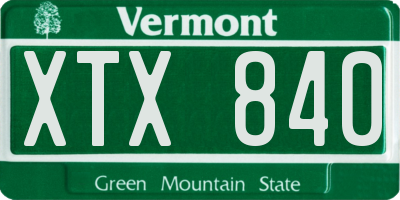 VT license plate XTX840