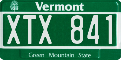 VT license plate XTX841