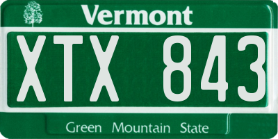VT license plate XTX843