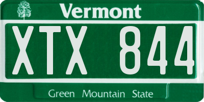 VT license plate XTX844