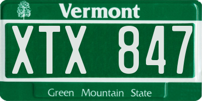 VT license plate XTX847