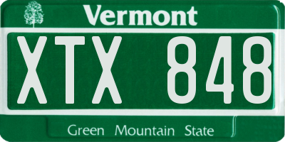 VT license plate XTX848