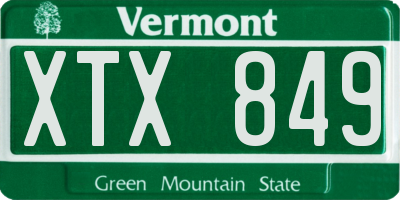 VT license plate XTX849