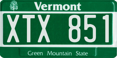 VT license plate XTX851