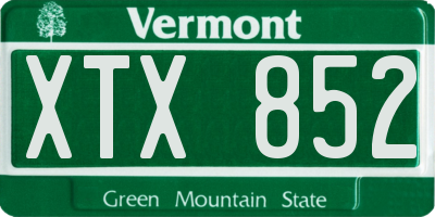 VT license plate XTX852