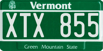 VT license plate XTX855