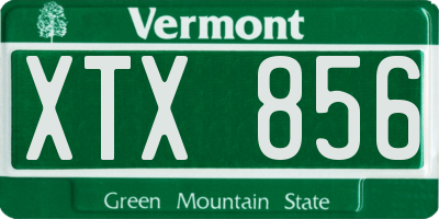 VT license plate XTX856