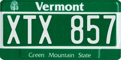 VT license plate XTX857