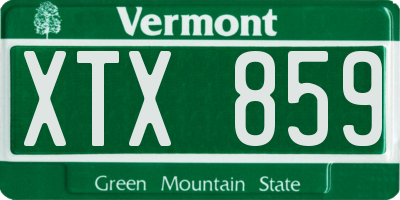 VT license plate XTX859