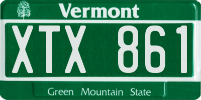 VT license plate XTX861