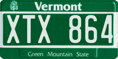 VT license plate XTX864