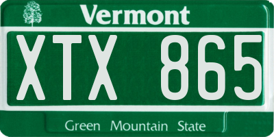 VT license plate XTX865
