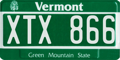 VT license plate XTX866