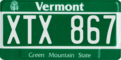 VT license plate XTX867