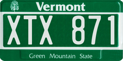 VT license plate XTX871