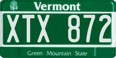 VT license plate XTX872